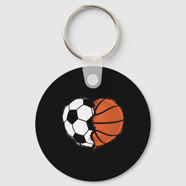 Heart Sports Soccer Sketll Ll Lover Valentines Day Keychain (Front)