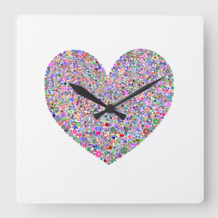Heart Square Wall Clock