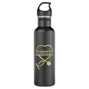 Heart Stethoscope Add Name Personalized 710 Ml Water Bottle