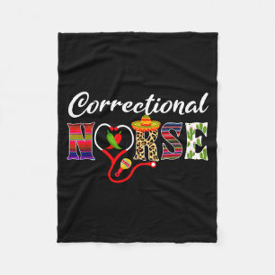 Heart stethoscope correctional nurse cinco de mayo fleece blanket