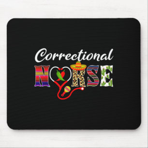 Heart stethoscope correctional nurse cinco de mayo mouse pad