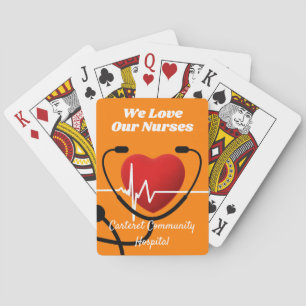 Heart , Stethoscope & ECG Nurses Playing Cards