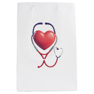 Heart & Stethoscope Gift Bag Nurse & Doctor Appr