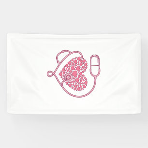 Heart Stethoscope Medical Love Vector Shirt Design Banner
