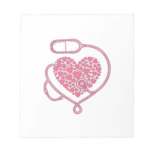 Heart Stethoscope Medical Love Vector Shirt Design Notepad
