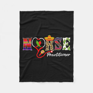 Heart stethoscope nurse practitioner cinco de mayo fleece blanket