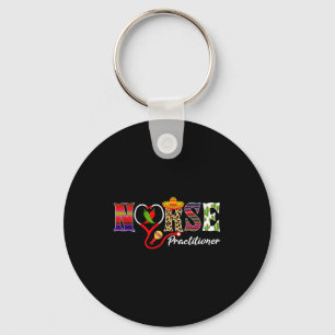 Heart stethoscope nurse practitioner cinco de mayo keychain