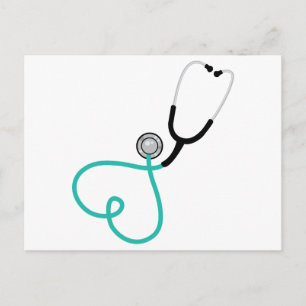 Heart Stethoscope Postcard
