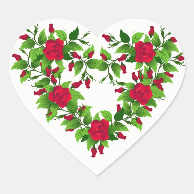 Heart Stickers-Red Roses Sticker (Front)