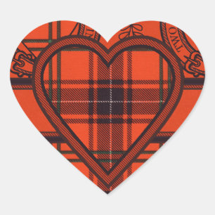Heart stickers sheet Real Scottish tartan - Wemyss