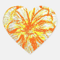 Heart Stickers Yellow Gerbera