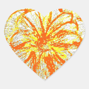 Heart Stickers Yellow Gerbera