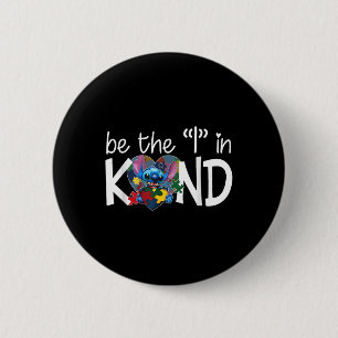Heart Stitch Hugging Autism Awareness Choose Kind 2 Inch Round Button