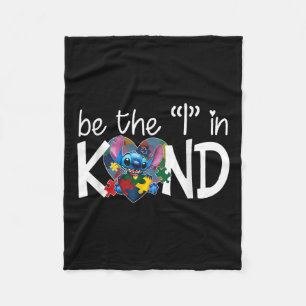 Heart Stitch Hugging Autism Awareness Choose Kind Fleece Blanket