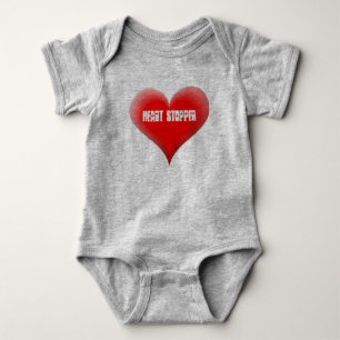 HEART STOPPER Toddler Cute Big Red Heart Baby Bodysuit