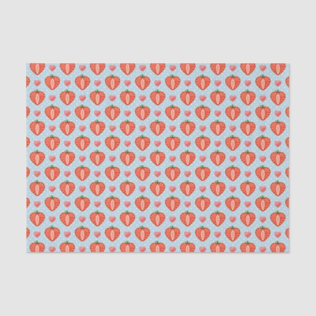 Heart Strawberries with Polka Dots And Hearts Tissue Paper (Front)