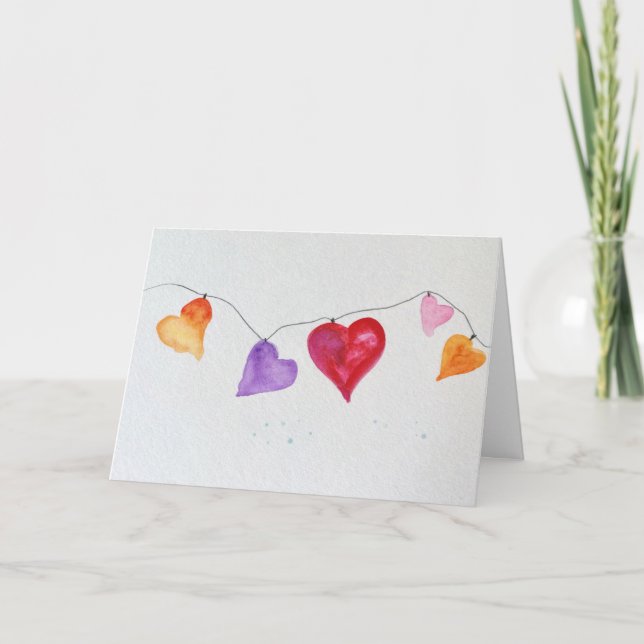 Heart Strings Folded Greeting Card (Front)