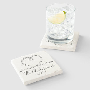 Heart Strings Personalized Stone Coaster