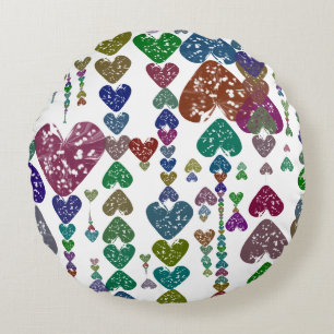 Heart strings round pillow