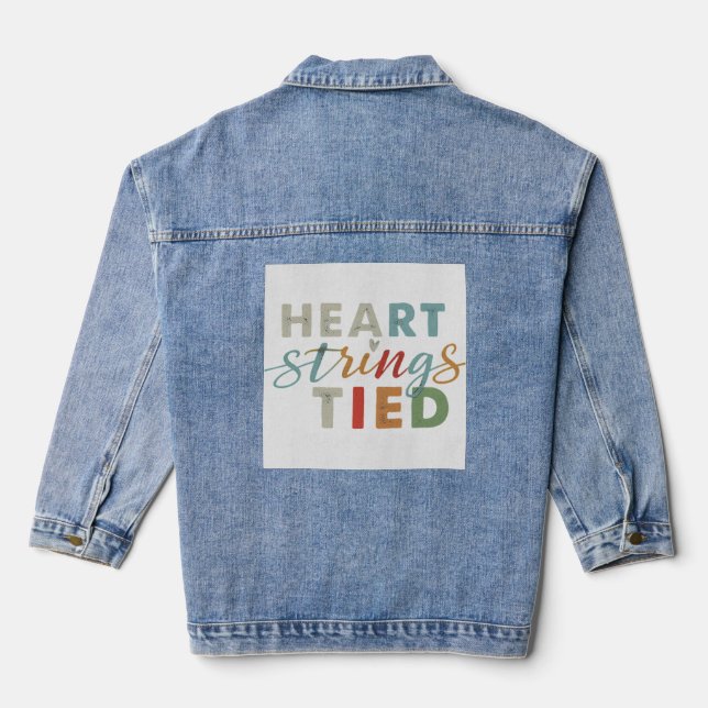 Heart strings tied  denim jacket (Back)