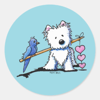 Heart Strings Westie Sticker