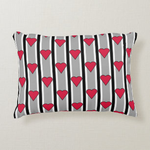 Heart Striped Accent Pillow