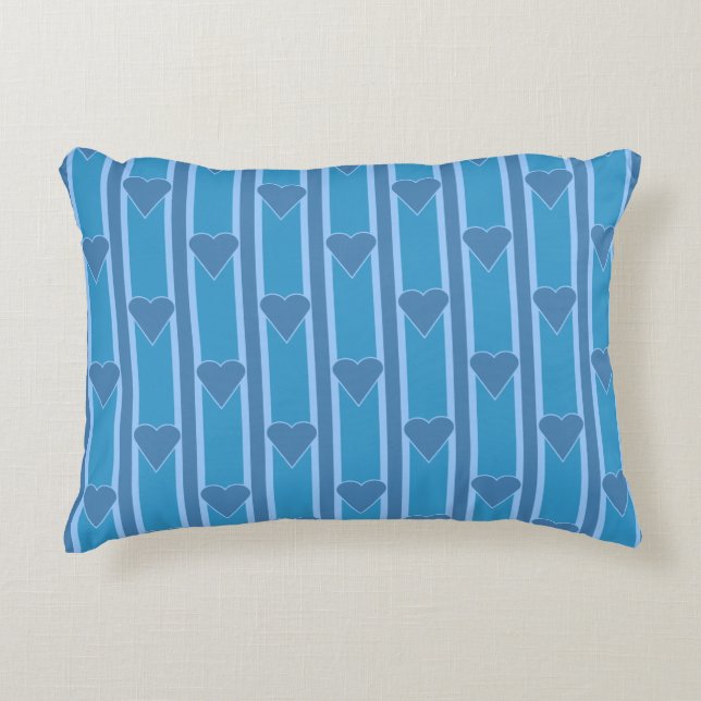 Heart Striped Accent Pillow (Front)