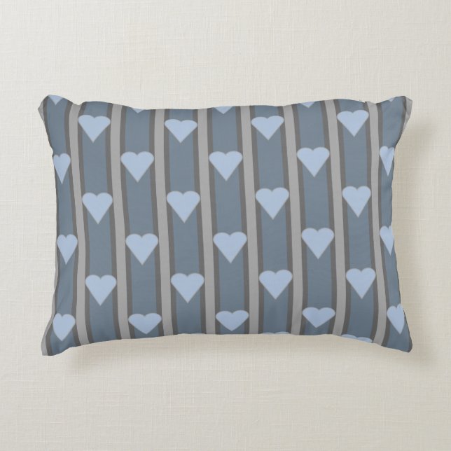 Heart Striped Accent Pillow (Front)