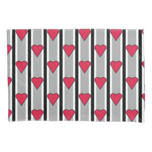 Heart Striped Pillowcase