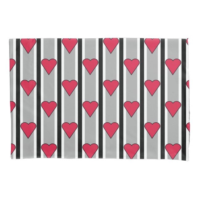 Heart Striped Pillowcase (Front)