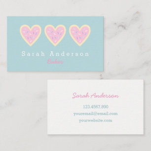 Heart Sugar Cookie Business Card for Bakers