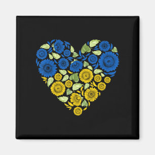 Heart sunflower ukraine I stand With Ukraine Peac Magnet