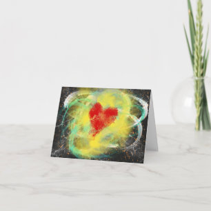 Heart Supernova Christian Modern Art Thank You Card