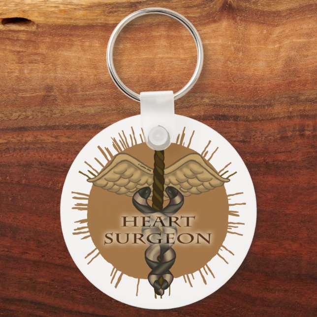 Heart Surgeon caduceus  Keychain (Front)