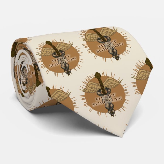 Heart surgeon Caduceus Tie (Rolled)