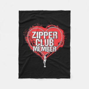 Heart Surgery Humour Funny Zipper Club Member  Fleece Blanket