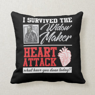Heart Surgery Survived Widow Maker Heart Attack Throw Pillow