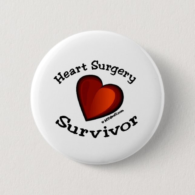 Heart Surgery Survivor 2 Inch Round Button (Front)