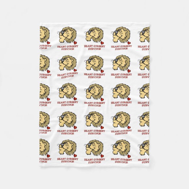 Heart surgery Survivor Lion Fleece Blanket (Front)