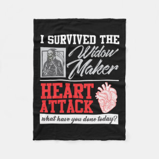 Heart Surgery Survivor Widow Maker Heart Attack  Fleece Blanket