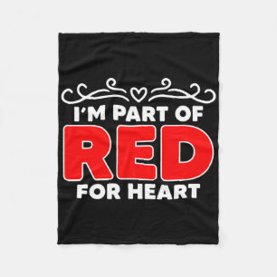 Heart Survivor Warrior Part Of Red For Heart Aware Fleece Blanket