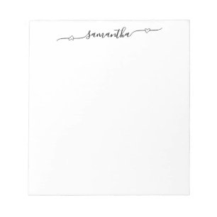 Heart Swash Signature Name Notepad