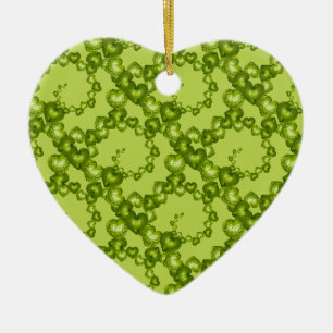 Heart Swirls,Garden Green-HEART ORNAMENT