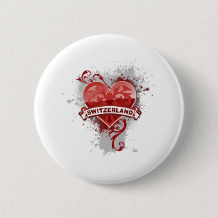 Heart Switzerland 2 Inch Round Button