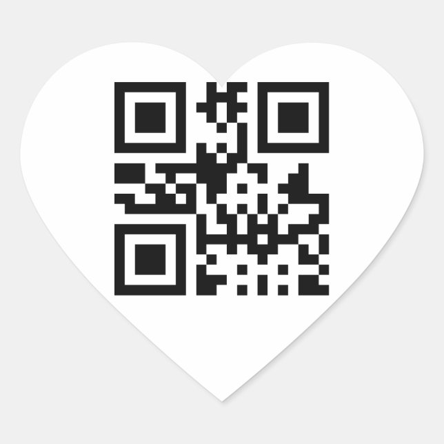 Heart ♥ Symbol -- QR Code Heart Sticker (Front)