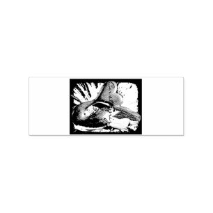 Heart-tailed mermaid rubber stamp