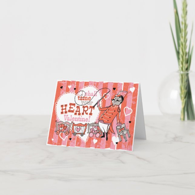 Heart Tamer Retro Valentine Card (Front)