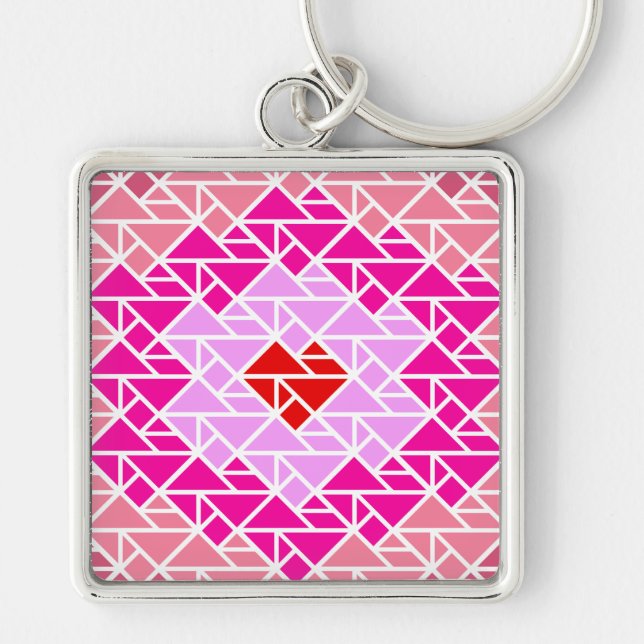 Heart Tangram Pattern  Keychain (Front)
