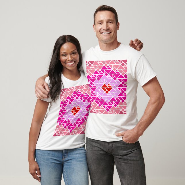 Heart Tangram Pattern  T-Shirt (Unisex)