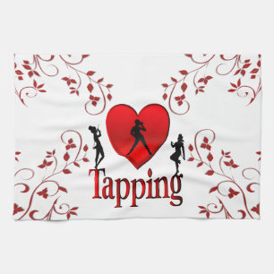 Heart Tap Dance Design Kitchen Towel